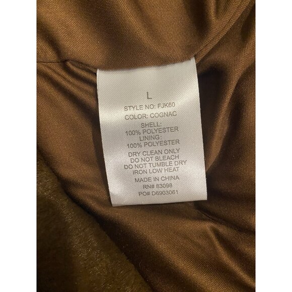 Faux Fur Brown Women’s Jacket SUPER SOFT Size Large Ci Sono - Picture 6 of 8